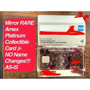 New MIRROR AMEX American Express Platinum Metal Biz Card REAL EXPIRED Collectibl